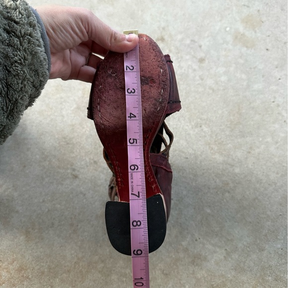 Freebird by Steven Shoes Tiara Wine Leather Booties Women’s Size 7 - Picture 3 of 13